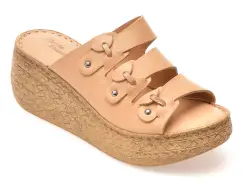 Papuci FLAVIA PASSINI nude, 7715, din piele naturala imagine