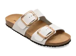 Papuci GEOX albi, D45Y3B, din piele naturala imagine