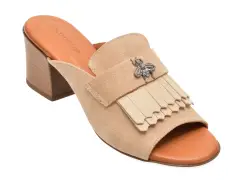 Papuci GOLD DEER bej, 13174, din piele intoarsa imagine