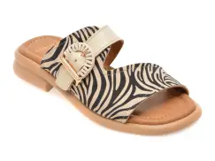 Papuci GOLD DEER bej, 22040, din piele naturala imagine