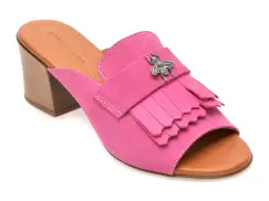 Papuci GOLD DEER fucsia, 13174, din piele intoarsa imagine