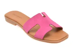 Papuci GOLD DEER fucsia, 13175, din piele intoarsa imagine