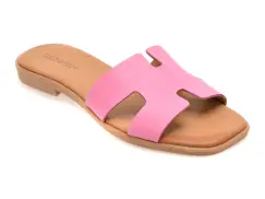 Papuci GOLD DEER fucsia, 13175, din piele naturala imagine