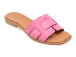 Papuci GOLD DEER fucsia, 13176, din piele naturala imagine