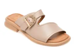 Papuci GOLD DEER gri, 22040, din piele naturala imagine