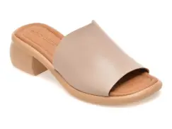 Papuci GOLD DEER gri, 22062, din piele naturala imagine
