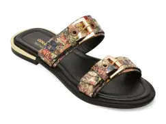 Papuci GOLD DEER multicolor, 458014, din piele naturala imagine