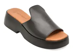 Papuci GOLD DEER negri, 22101, din piele naturala imagine