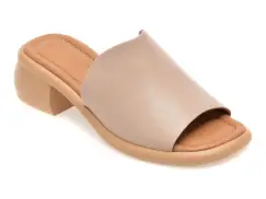 Papuci GOLD DEER nude, 22062, din piele naturala imagine