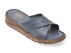 Papuci GOTSI bleumarin, EV2876, din piele naturala imagine