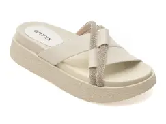 Papuci GRYXX albi, 1350H13, din piele naturala imagine