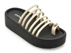 Papuci GRYXX albi, 5305, din piele ecologica imagine