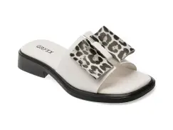 Papuci GRYXX albi, 6A038, din piele naturala imagine