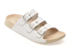 Papuci GRYXX albi, SGP29, din piele naturala imagine