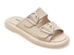 Papuci GRYXX albi, V931C19, din piele naturala imagine