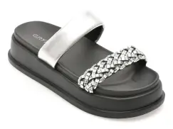 Papuci GRYXX argintii, 790, din piele ecologica imagine