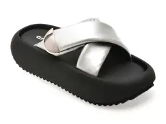 Papuci GRYXX argintii, L8211, din piele ecologica imagine