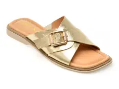 Papuci GRYXX aurii, 1181203, din piele naturala imagine