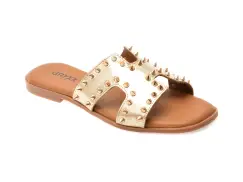 Papuci GRYXX aurii, 231360, din piele naturala imagine