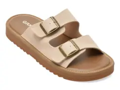 Papuci GRYXX bej, 12504, din piele intoarsa imagine