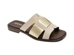 Papuci GRYXX bej, 1352G17, din piele naturala imagine