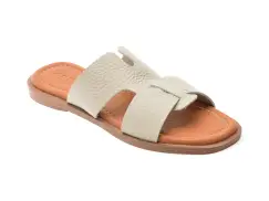 Papuci GRYXX bej, 153, din piele naturala imagine