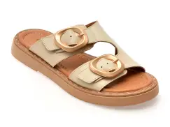 Papuci GRYXX bej, 22104, din piele naturala imagine