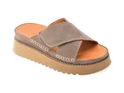 Papuci GRYXX gri, 5071004, din piele intoarsa imagine