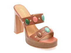 Papuci GRYXX maro, 4H1085, din piele naturala imagine