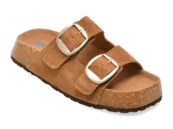 Papuci GRYXX maro, 5219, din piele intoarsa imagine
