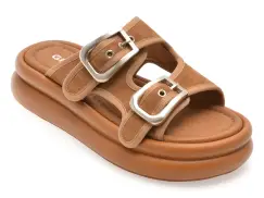 Papuci GRYXX maro, Y24L08, din piele intoarsa imagine