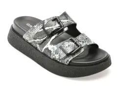 Papuci GRYXX negri, 1350D25, din piele naturala imagine