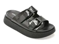 Papuci GRYXX negri, 1350D25, din piele naturala lacuita imagine