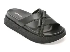 Papuci GRYXX negri, 1350H13, din piele naturala imagine