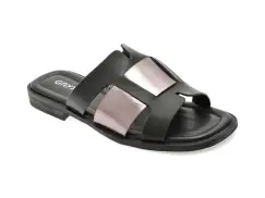 Papuci GRYXX negri, 1352G17, din piele naturala imagine