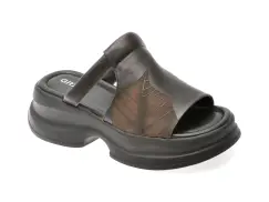 Papuci GRYXX negri, 28619, din piele naturala imagine