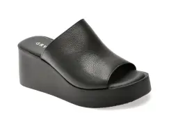 Papuci GRYXX negri, 366002, din piele naturala imagine