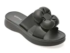 Papuci GRYXX negri, 4696501, din piele naturala imagine