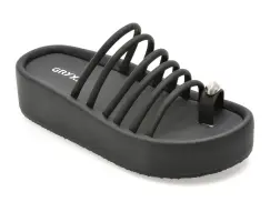 Papuci GRYXX negri, 5305, din piele ecologica imagine