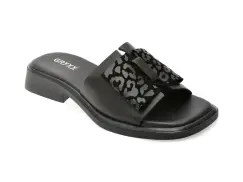 Papuci GRYXX negri, 6A038, din piele naturala imagine