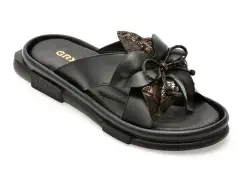 Papuci GRYXX negri, 91223, din piele naturala imagine