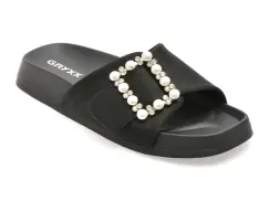 Papuci GRYXX negri, L583, din material textil imagine