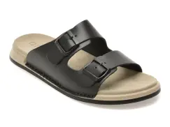Papuci GRYXX negri, UZ251, din piele naturala imagine