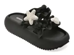 Papuci GRYXX negri, Y24L82, din material textil imagine