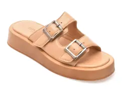Papuci GRYXX nude, 5009, din piele naturala imagine