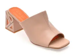 Papuci GRYXX nude, A212, din piele naturala imagine