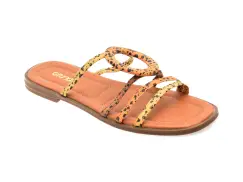 Papuci GRYXX portocalii, 5691025, din piele naturala imagine