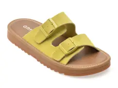 Papuci GRYXX verzi, 12504, din piele intoarsa imagine