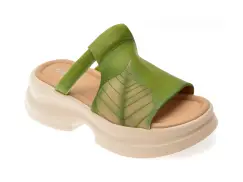 Papuci GRYXX verzi, 28619, din piele naturala imagine