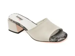 Papuci IMAGE albi, 2473, din piele naturala imagine